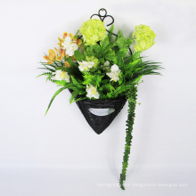 Fully assembled wall hanging floral arrangements baskets